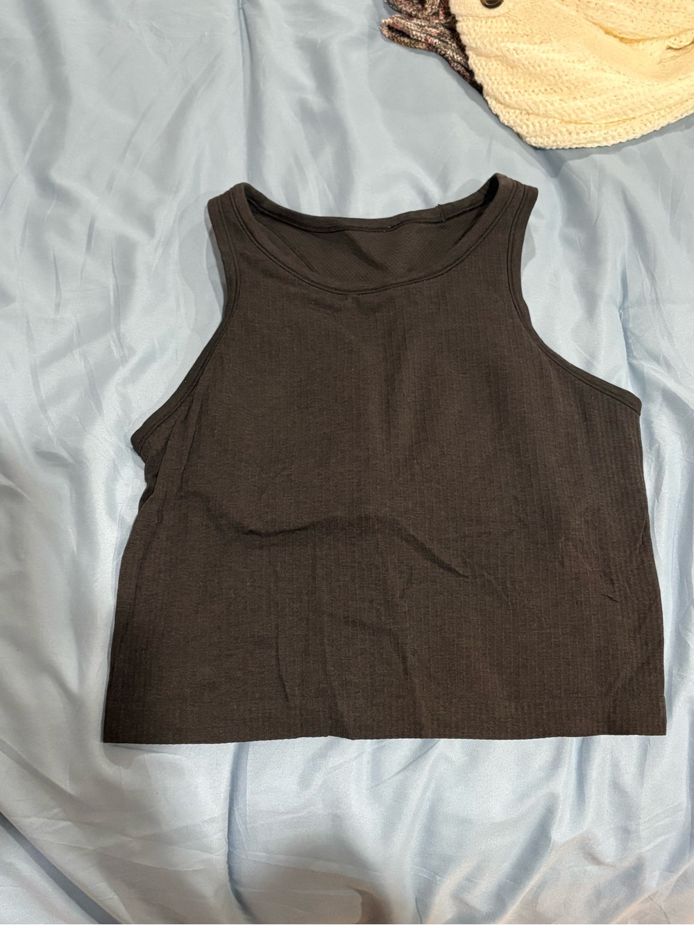 lululemon athletica Black Ribbed Cropped Tank